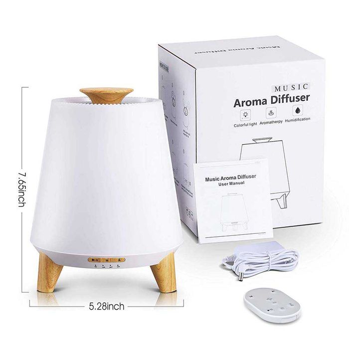 Арома дифузер STELS, 300 мл, Ултразвуков, 7 LED цвята, Bluetooth