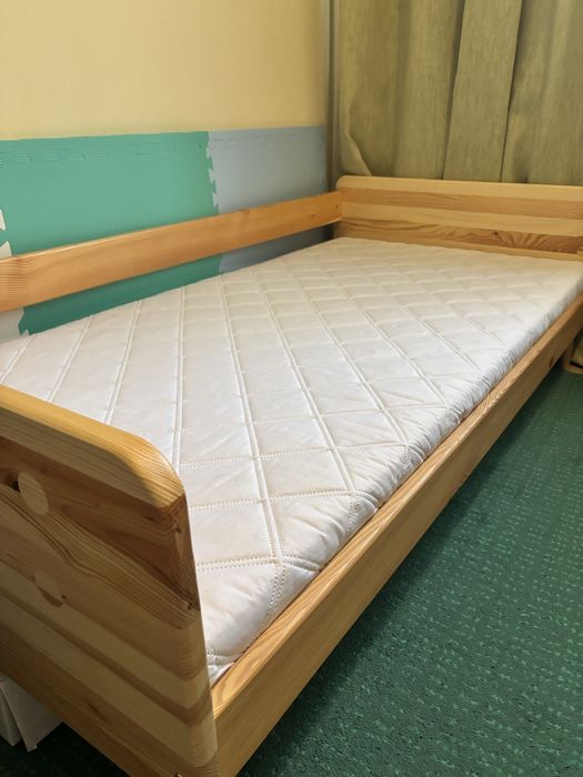 Pat toddler din lemn de pin