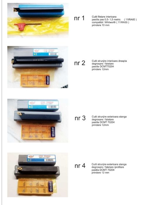 Cuțit strung ,strunjire exterioara cu 10 placute Nou !!