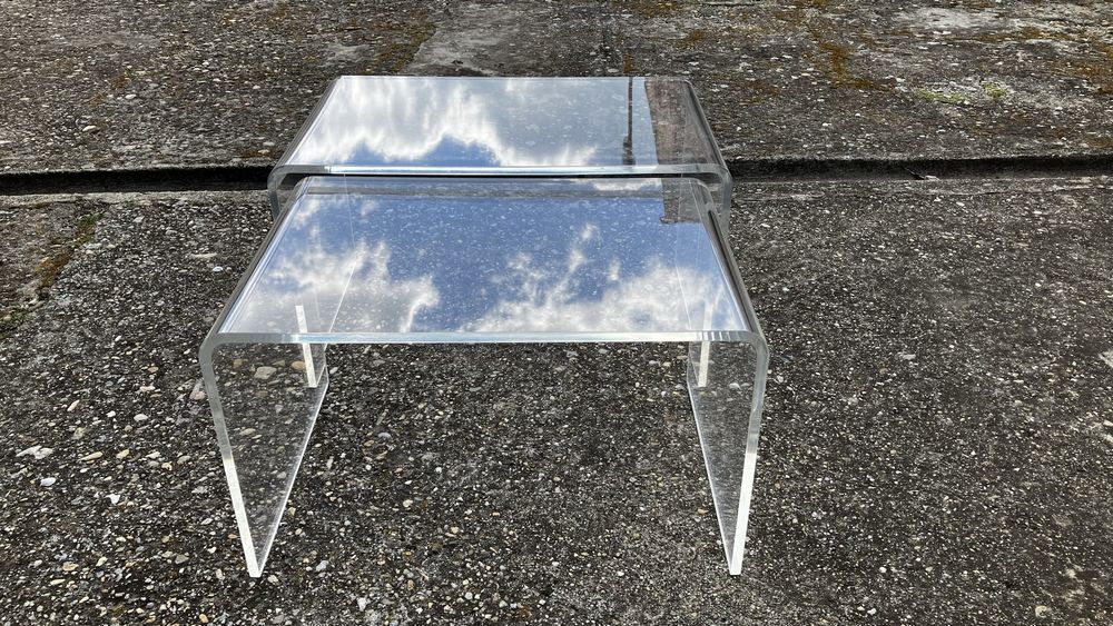 2 mese de cafea acril mid century/space age