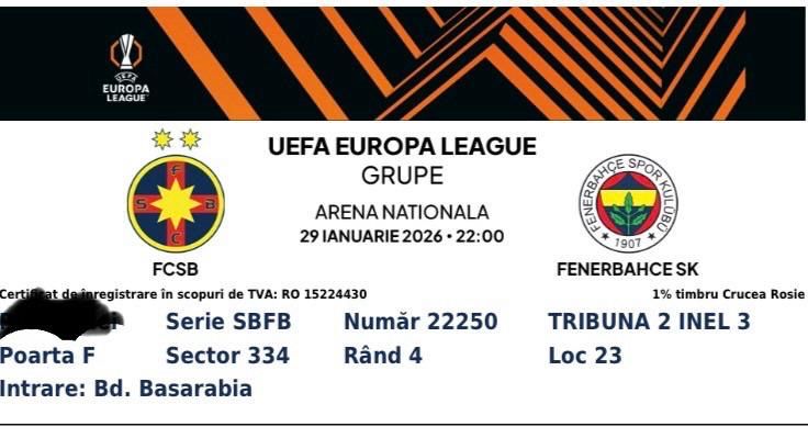2 Bilete fcsb fenerabahce