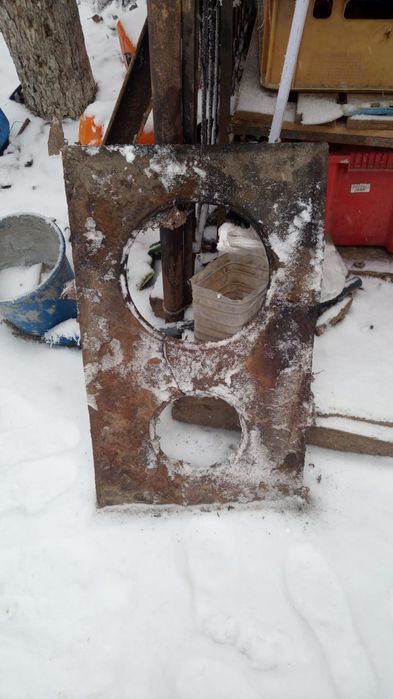 Чугунная плита с кольцами и дверцы