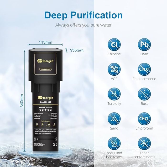 Filtru apă Ibergrif M91009 – montaj sub chiuvetă, apă curată și sigură