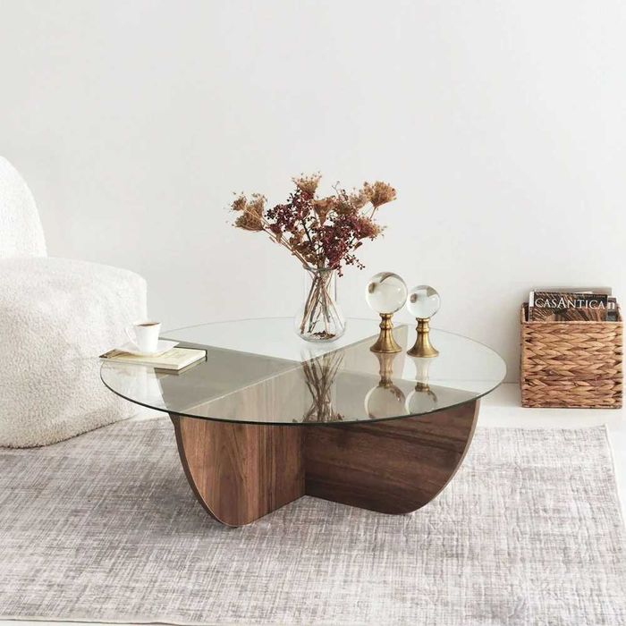 Masuta de cafea, Lily, Nuc, 90 x 30 x 90 cm