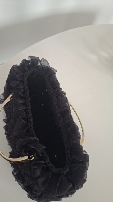 Geantă unicat hanmade panglica neagră