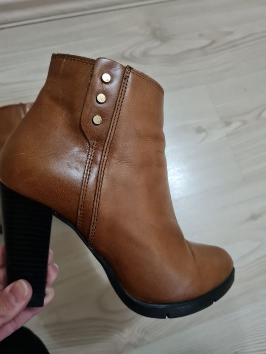 Botine piele, maro camel, 36