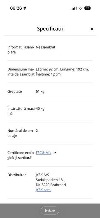 Masa extensibila Jysk