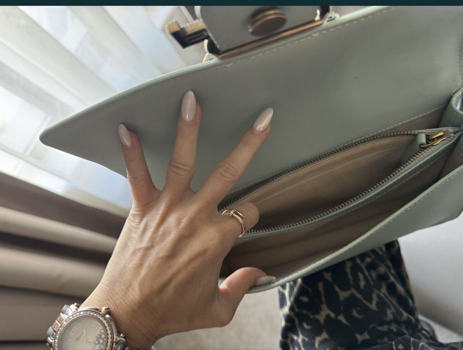 Чанта PINKO цвят мента