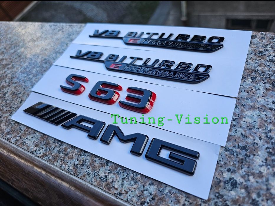 W223 емблеми S63 amg v8 biturbo e performance Mercedes лого надписи
