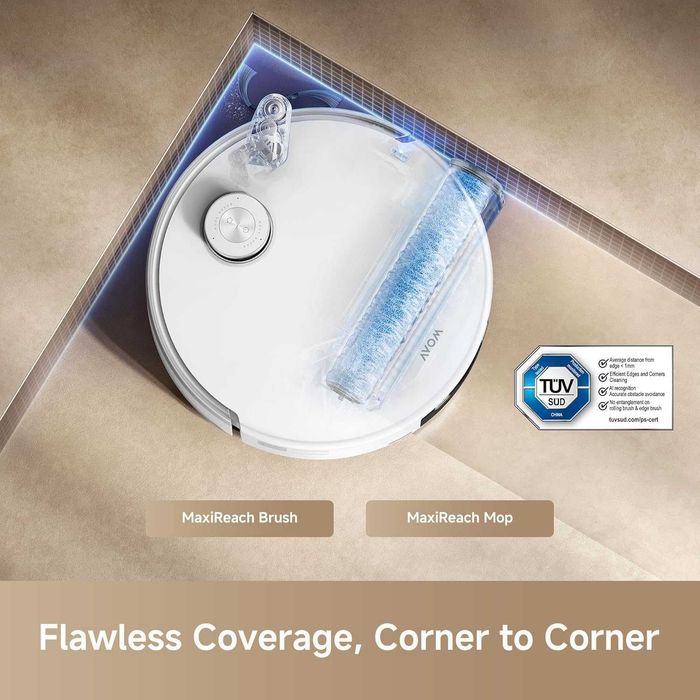 Робот Прахосмукачка + Станция MOVA Z60 Ultra Roller 26 000 Pa, HydroForce Wash, Самоизпразване, FlexScope радар, MaxiReach, All-in-One станция!