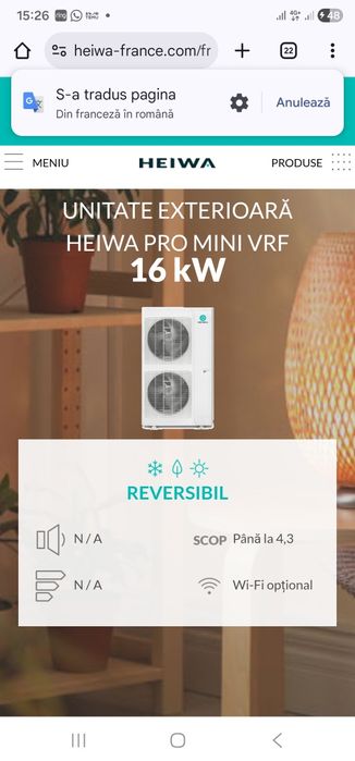 Pompa  de Caldura -Monobloc Heiwa/HPVES-160TRI-V1  16 Kw Trifazat