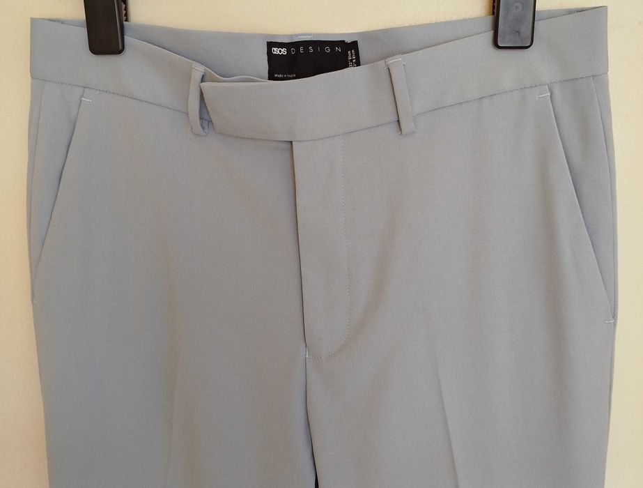 стилен панталон slim fit- Asos- млечно син, W32 / L32