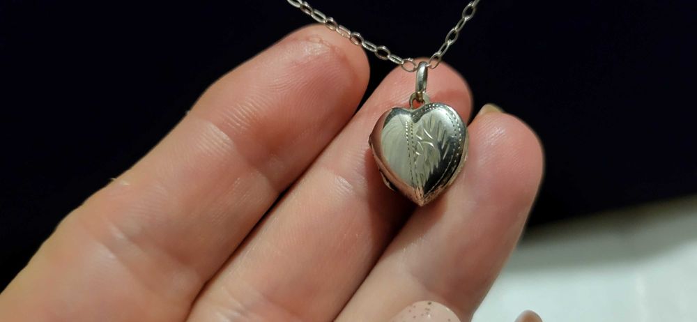 Lant argint 925 cu pandantiv inima, cu locas interior.