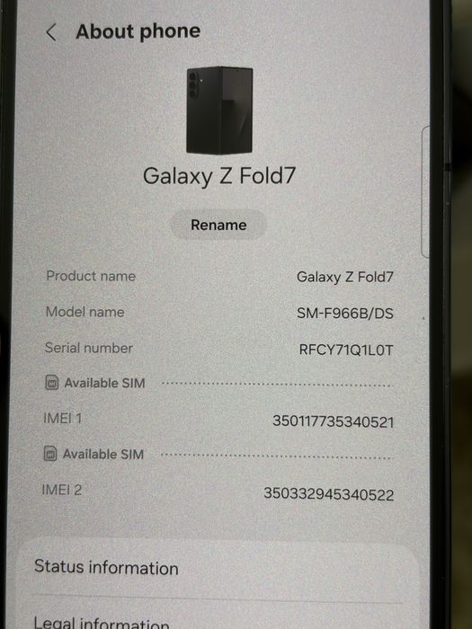 Samsung Z fold 7, JetBlack 512, garantie cu factura