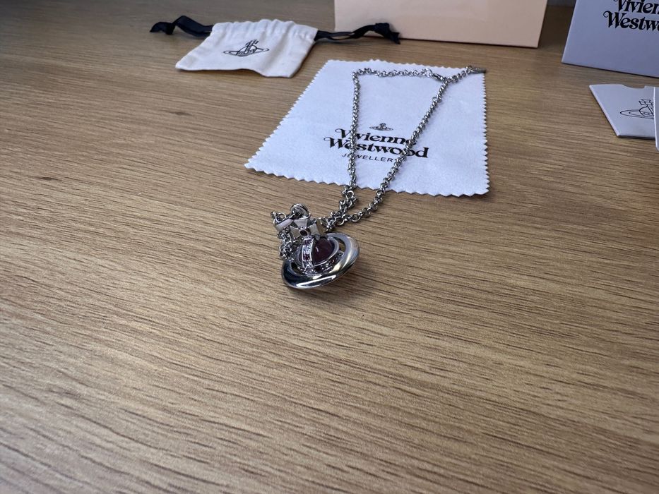 Colier Vivienne Westwood ”world’s end orb”, bilă mov, argintiu mic