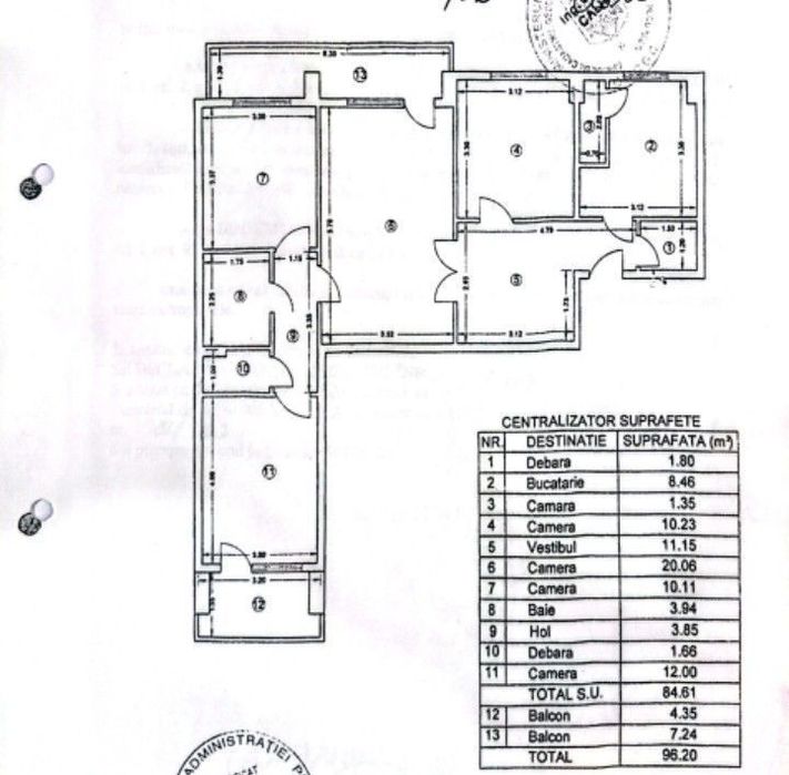 Apartament 4 camere, 86,61 mp utili, 2 băi, 2 balcoane – Zona Dristor