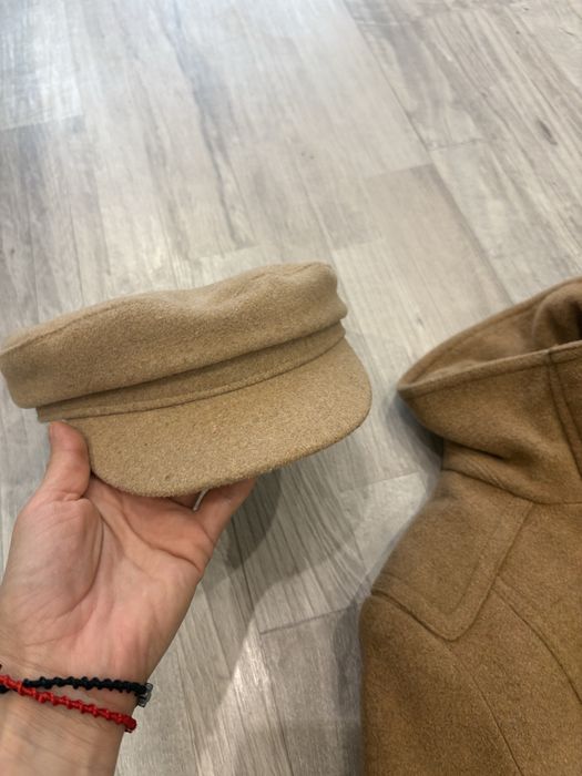 Кафяво палто смес вълна и акрил