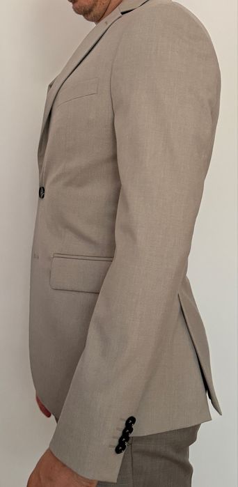 Sacou Mango Man Slim Fit, bej/taupe, mărimea 48