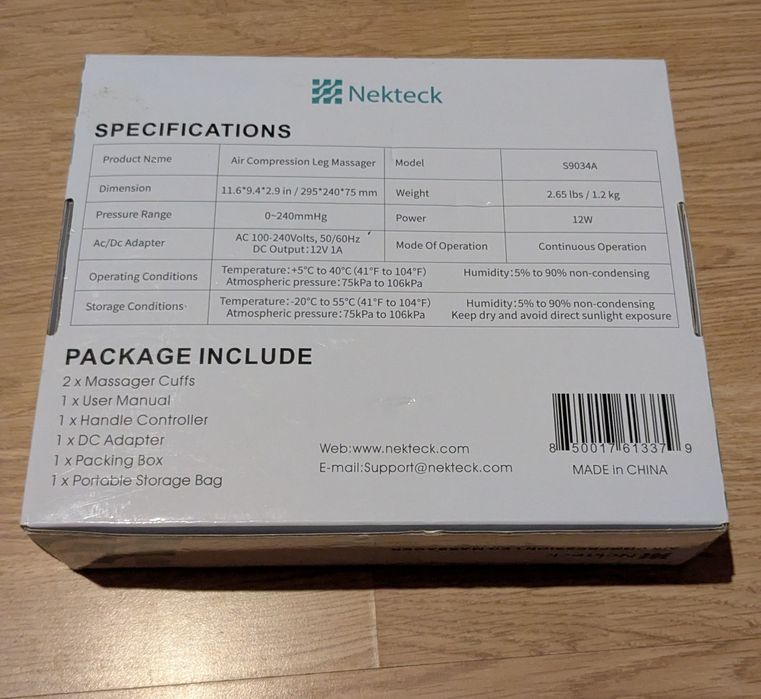 Nektek aparat de masaj picioare/mâini cu aer compresat