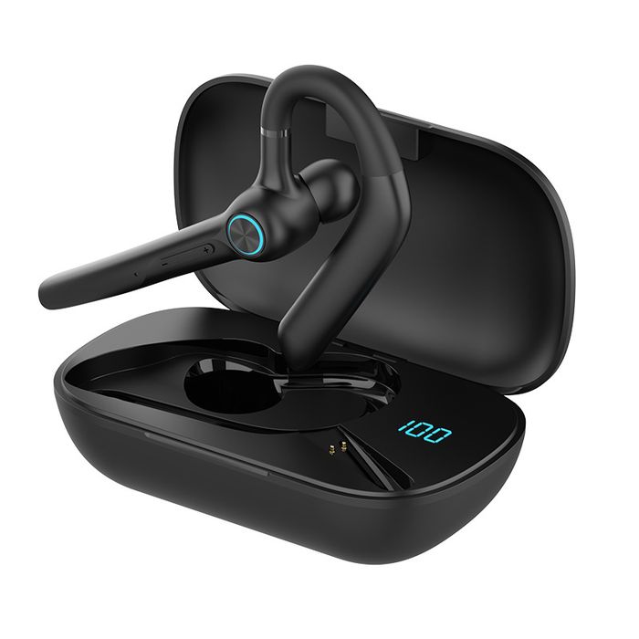 Casca Bluetooth CerCip G3, Autonomie baterie 15 ore, Cu carcasa de încarcare, Eliminare Zgomot, Universală, Negru