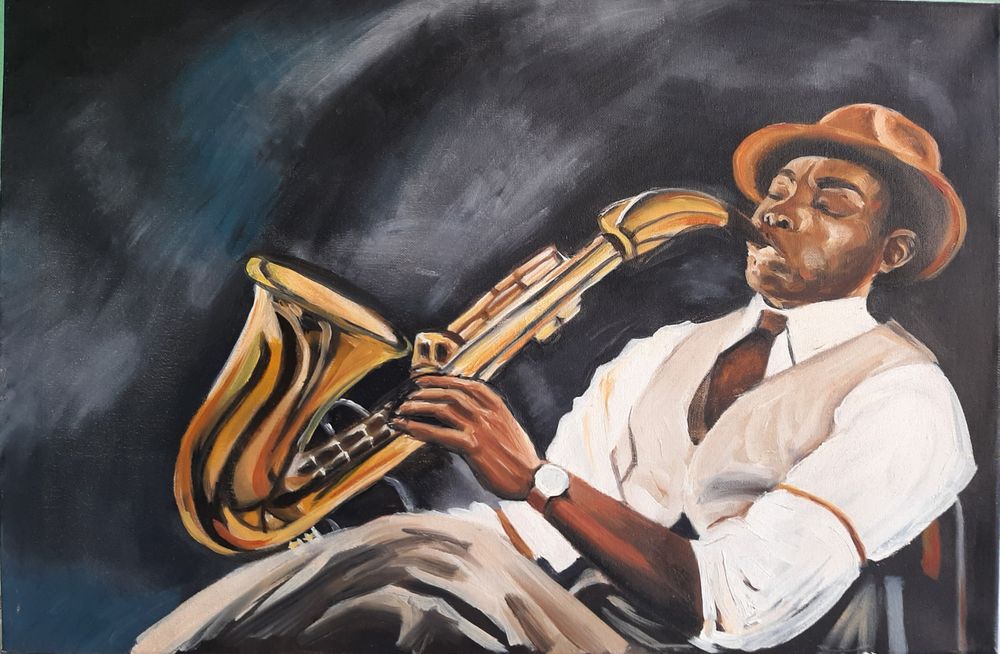 Интерьерная картина "Саксофонист"
