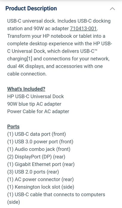 HP type C. Universal Dock 4K.