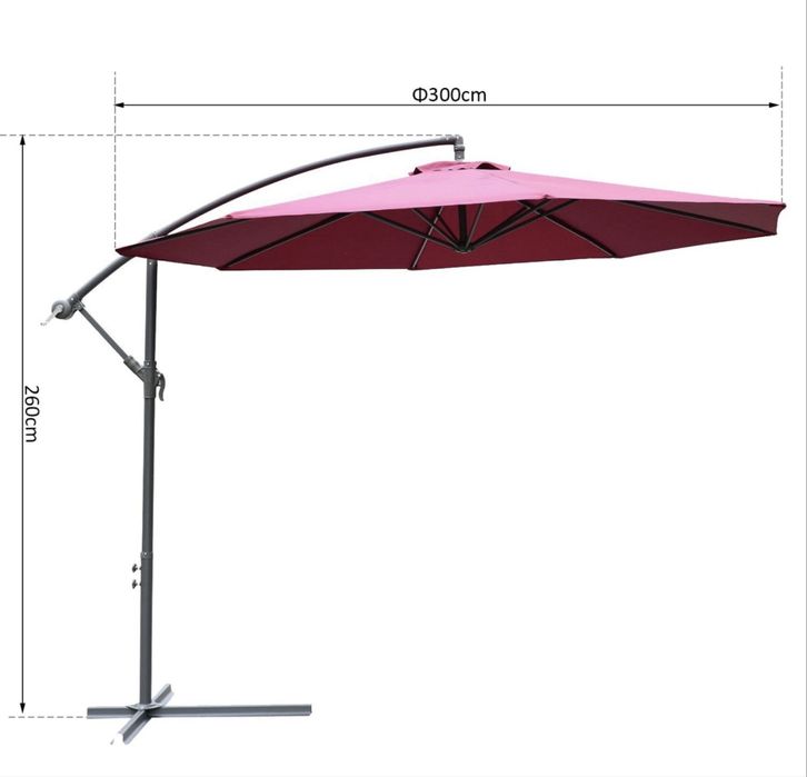 Нов градински 3-метров чадър