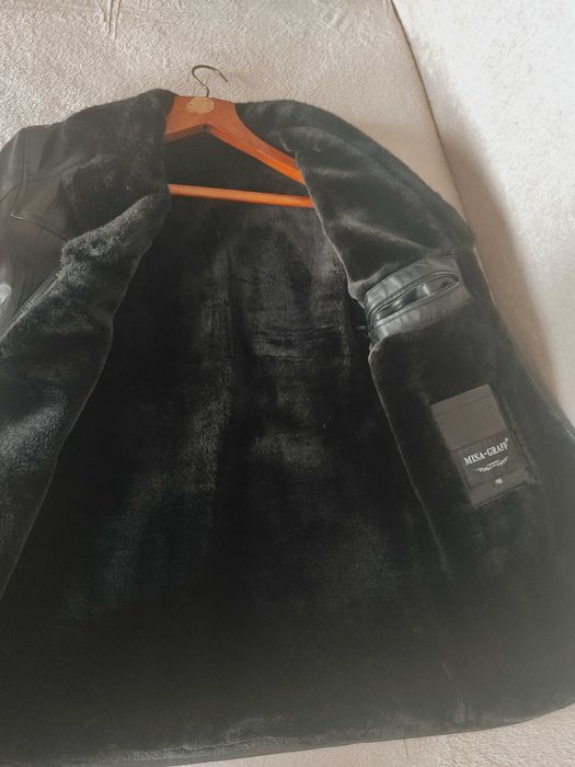 Дублёнка черная мужская