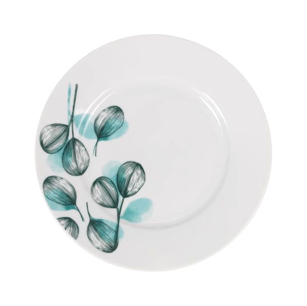 Set vesela masa Imagine 18 piese, portelan decorat, rotund,Culoare Alb