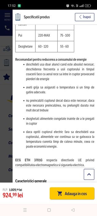 Cuptor electric cu 2 plite electrice Vision Chef VCE372PA, Putere totala 2500 W, Putere cuptor 1300 W, 3 functii coacere, Alb