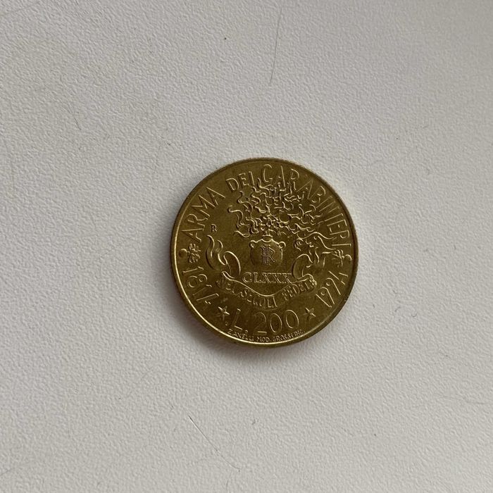 Moneda 200 Lire Italia 1814-1944 Arma dei Carabinieri