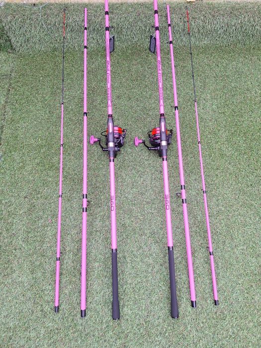 Set 2 Feedere FL BLACK FORCE Pink 3.90 Actiune 60-180 + 2 Mulinete FL