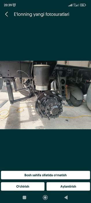 Lentyaga ustanovka qilamiz.