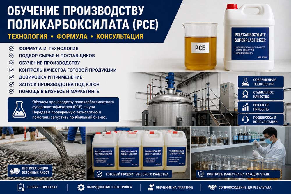 Консультация по производству поликарбоксилата PCE. - Boshqa biznes xizmatlari Toshkent на Olx