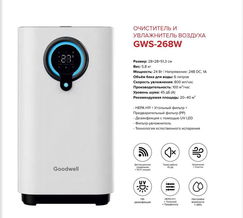 Goodwell ачистител,увлажнитель воздуха