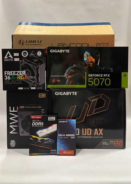 Геймърски компютър AMD Ryzen 7 7800X3D, RTX 5070 12GB, 32GB ram DDR5