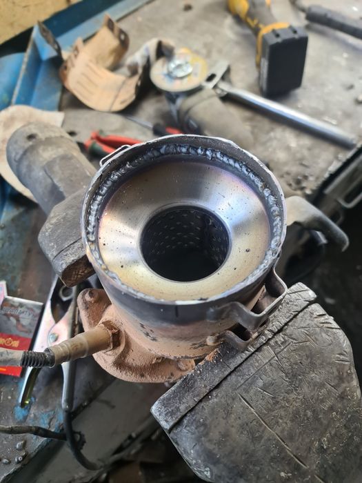 Удаление катализатора, Сварка глушителя