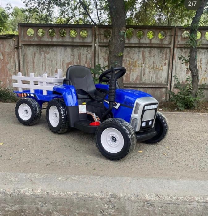 Караганда синий трактор детская машина электромобиль