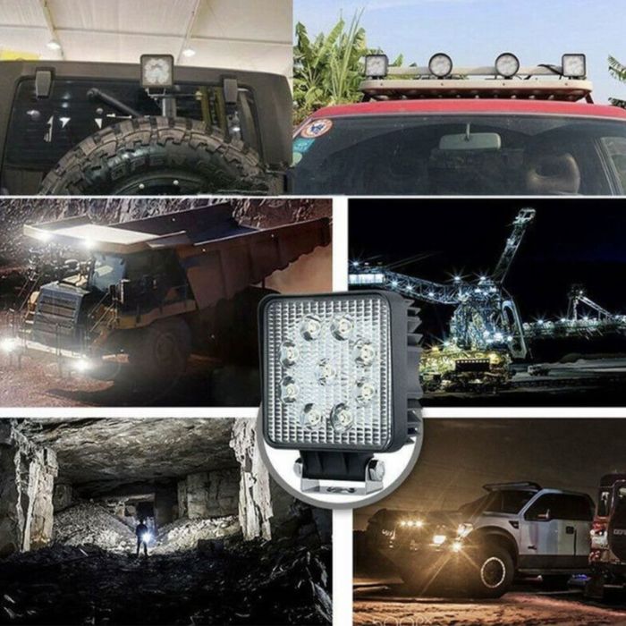 1 Брой Халоген Диоден Фар 27W LED Фар Работна Лампа