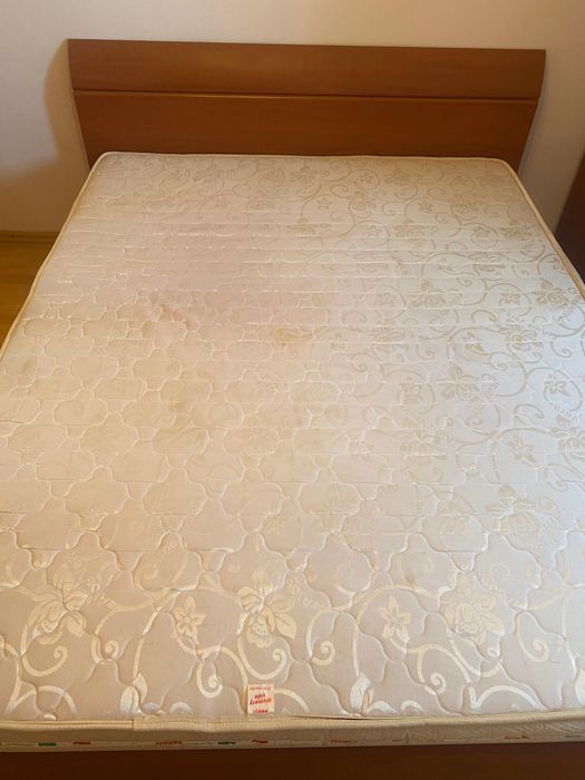 Pat Dublu de Centru cu Saltea 160x200 cm, Somieră Ergonomică