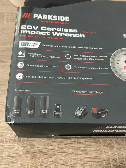 Гайковерт PARKSIDE Пълен комплект