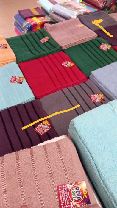 Prosop baie 130x65, bumbac. 5 buc. Diverse culori, marimi, combinatii.