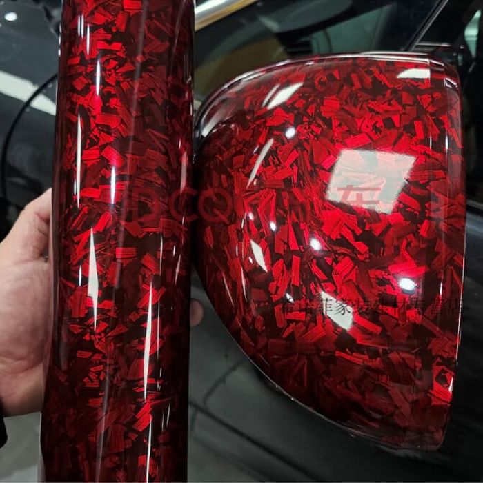 Червено ковано 6D карбоново фолио НОВ МОДЕЛ 2025