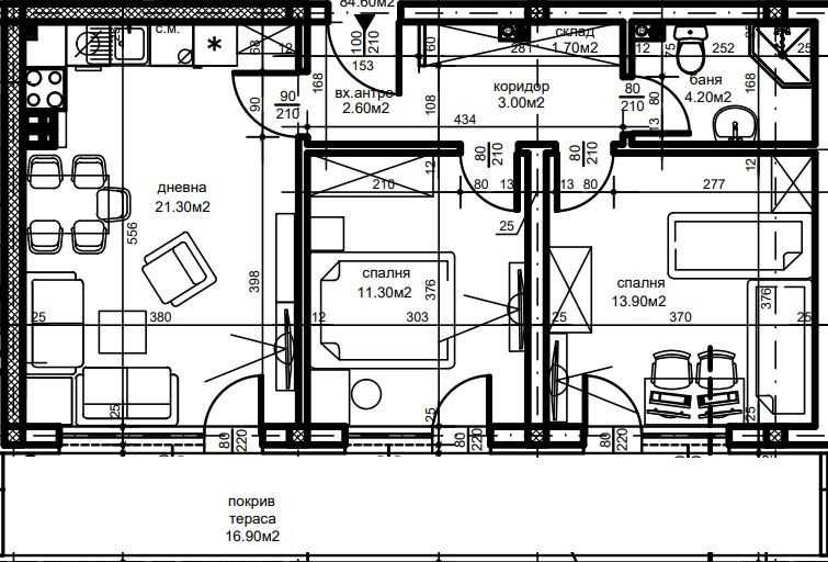 Продава се Тристаен апартамент в Пловдив, Западен - 97 кв.м за 927 €/кв.м - Снимка #2