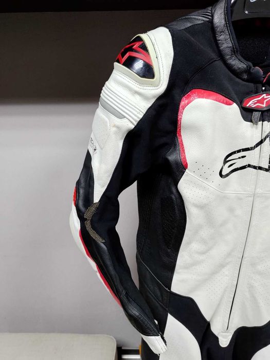 Кожен мото екип Alpinestars GP Pro white red 52