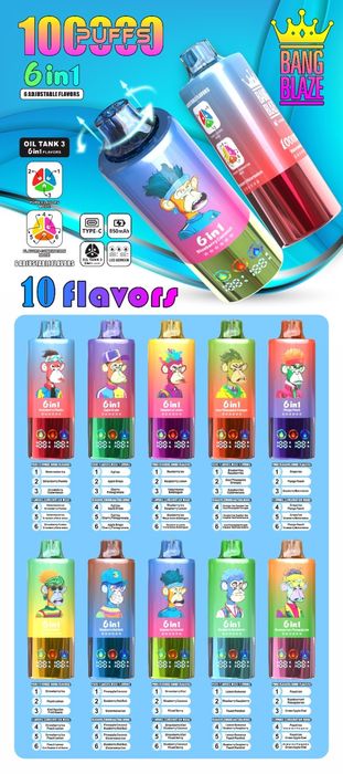 Bang Blaze 100000 Puffs 6 Arome in 1 Reîncărcabil