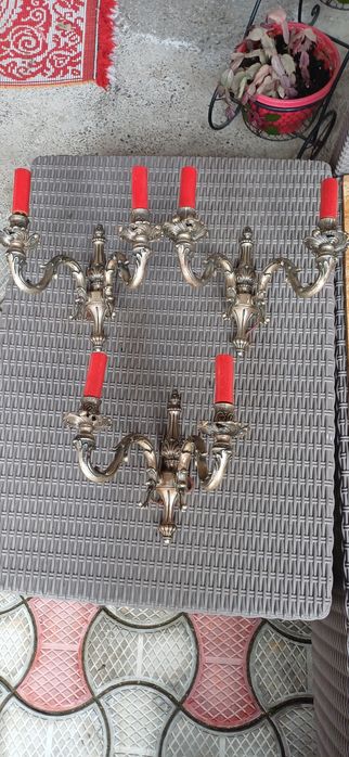 Candelabru și 3 aplici din bronz de vînzare