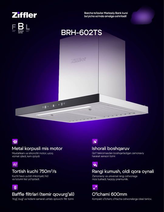 Вытяжка Ziffler 60tali