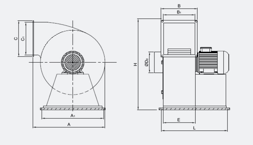 Центробежен вентилатор ABS 1-M - за закусвални и ресторанти