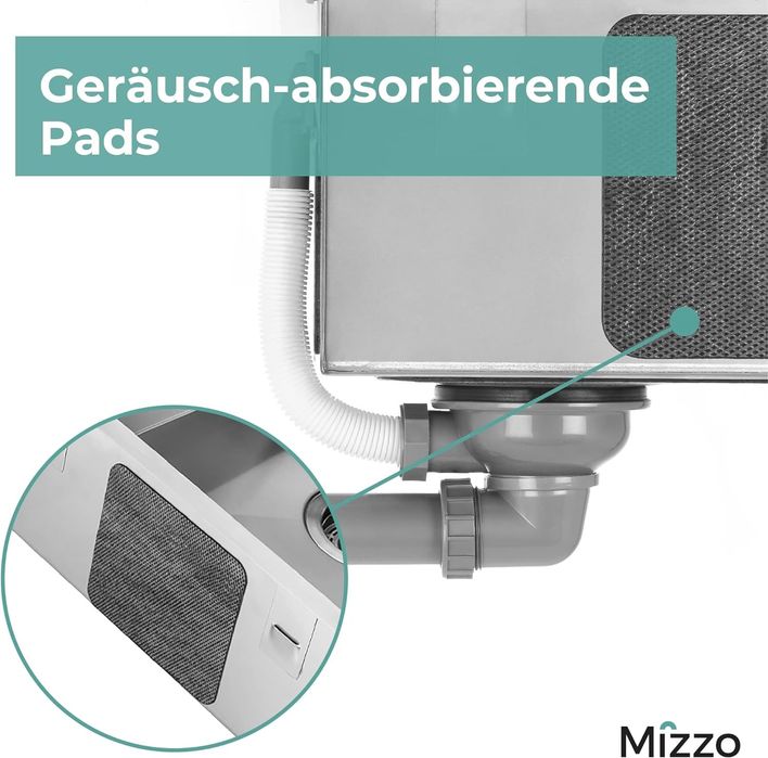 40х40см Кухненска мивка за вграждане от неръждаема стомана + сифон